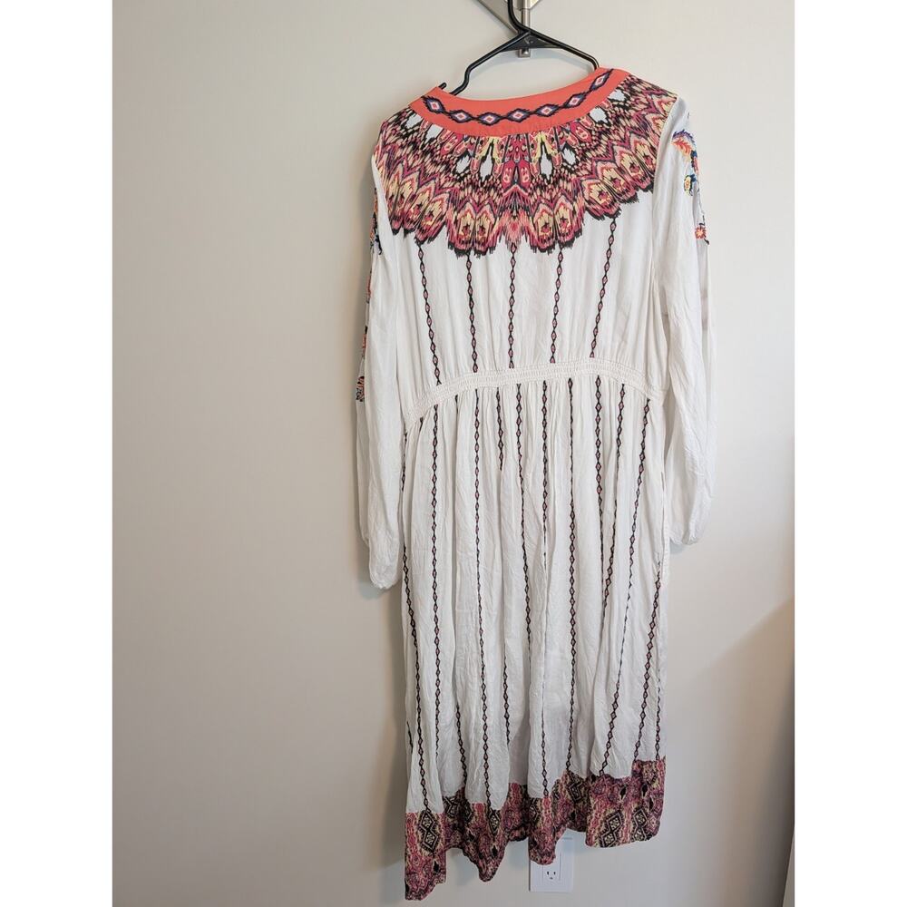 Sundance Amrita Story Dress XL Boho Embroidered Midi White Multicolor Festival - Picture 9 of 12